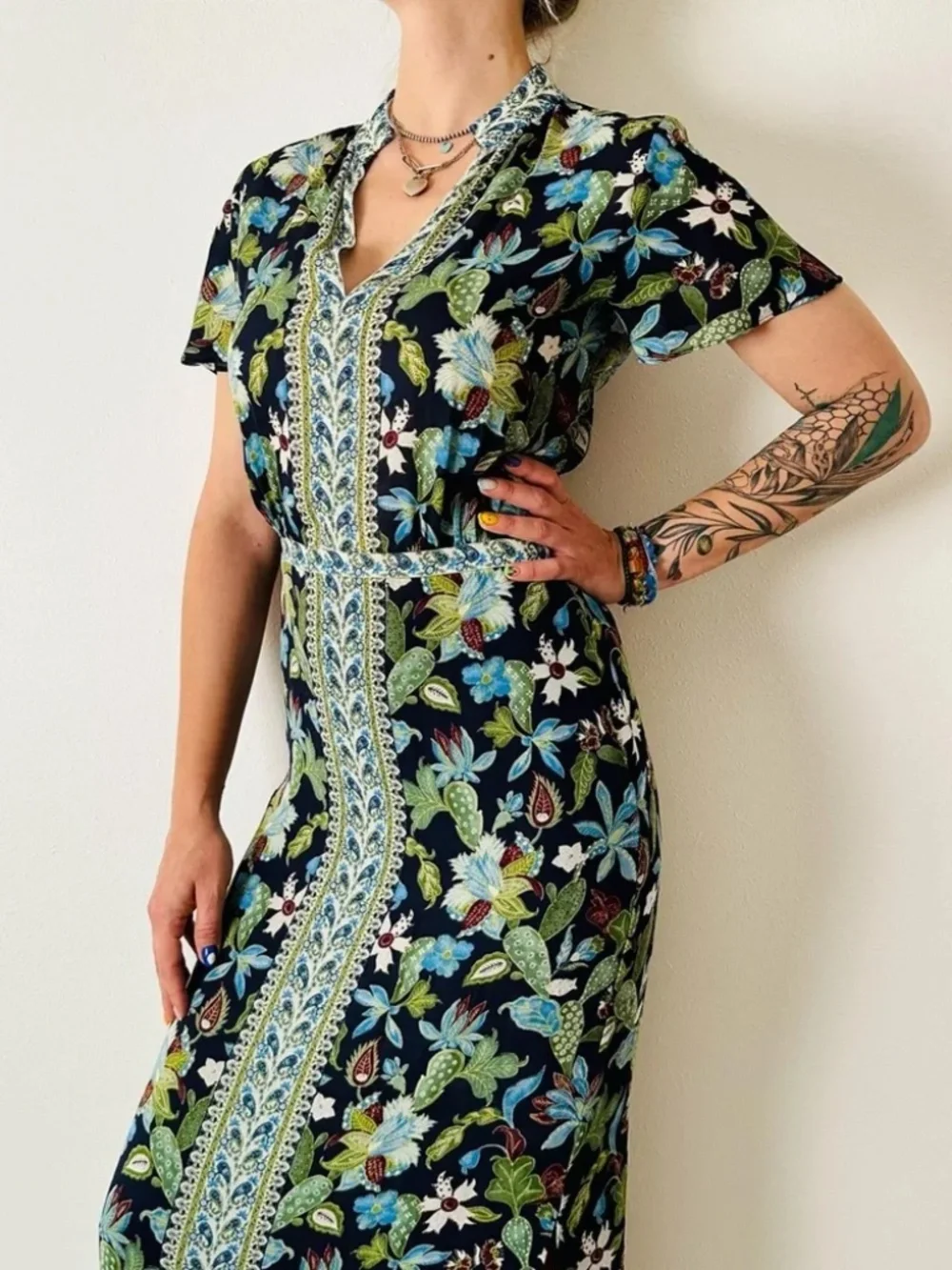 NWT TORY BURCH Garden Wisteria Size 14 Floral Silk Dress